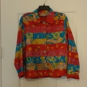 New Design cotton long sleeve floral blouse. XL